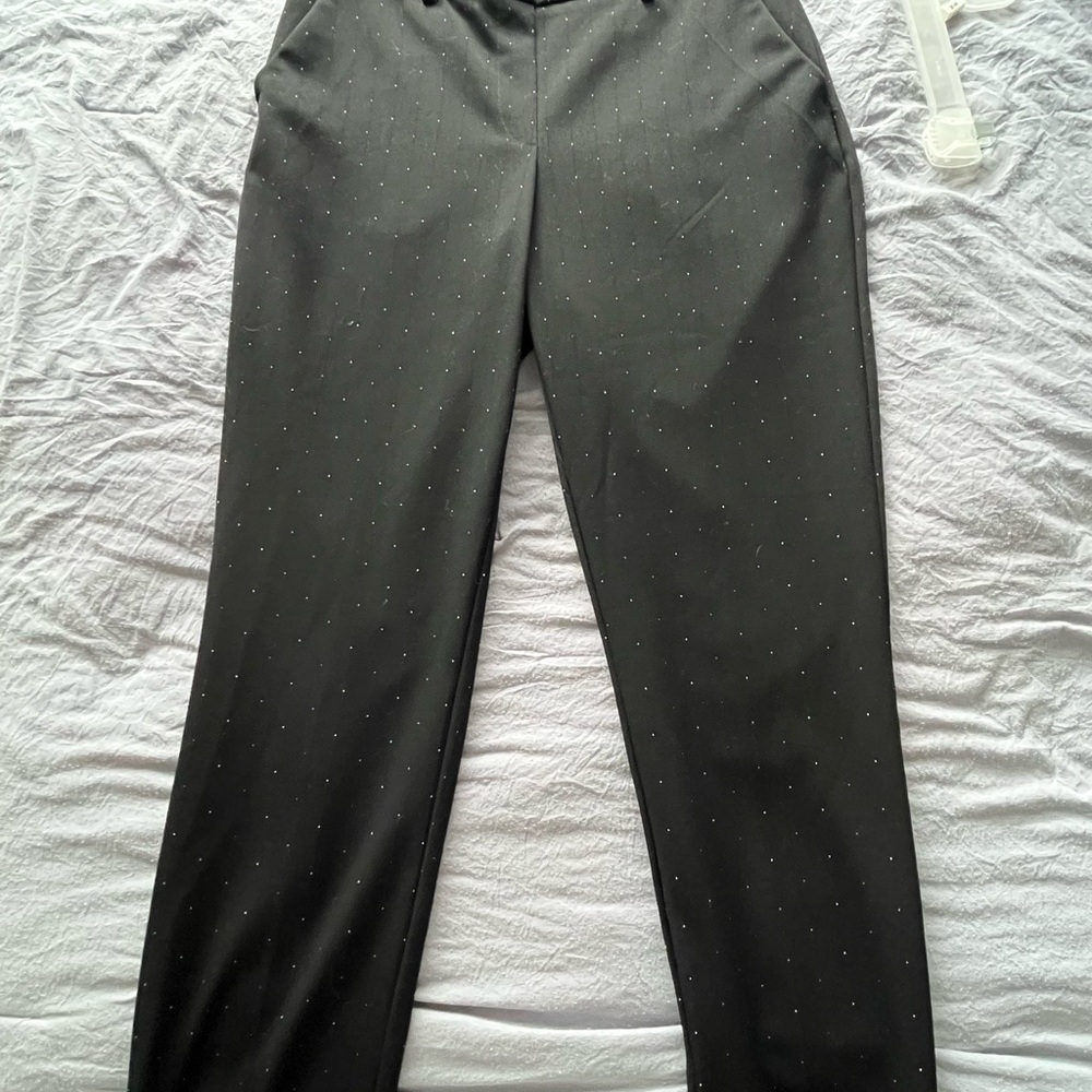 Chic Black Pinstripe Trousers